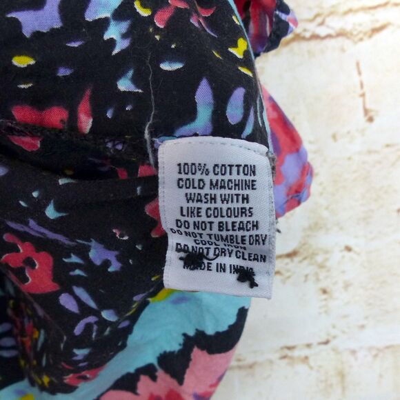 Rollas Beach Boy Shirt Men L Multicolor Abstract Print Button Short Sleeve 90s - Picture 13 of 14